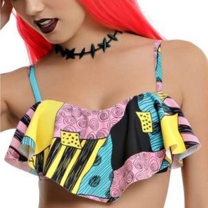Disney Nightmare Before Christmas Sally Beach Swim Flounce Bikini Top
